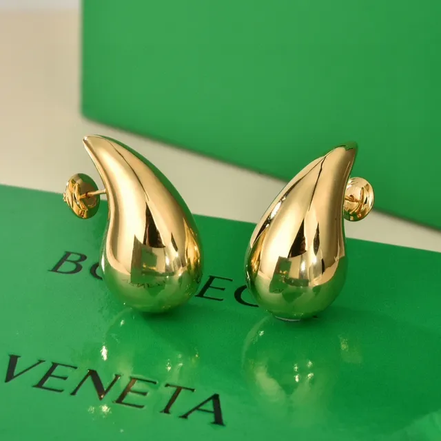 Bottega Veneta 沙丁鱼泪滴抛光金银耳钉 4