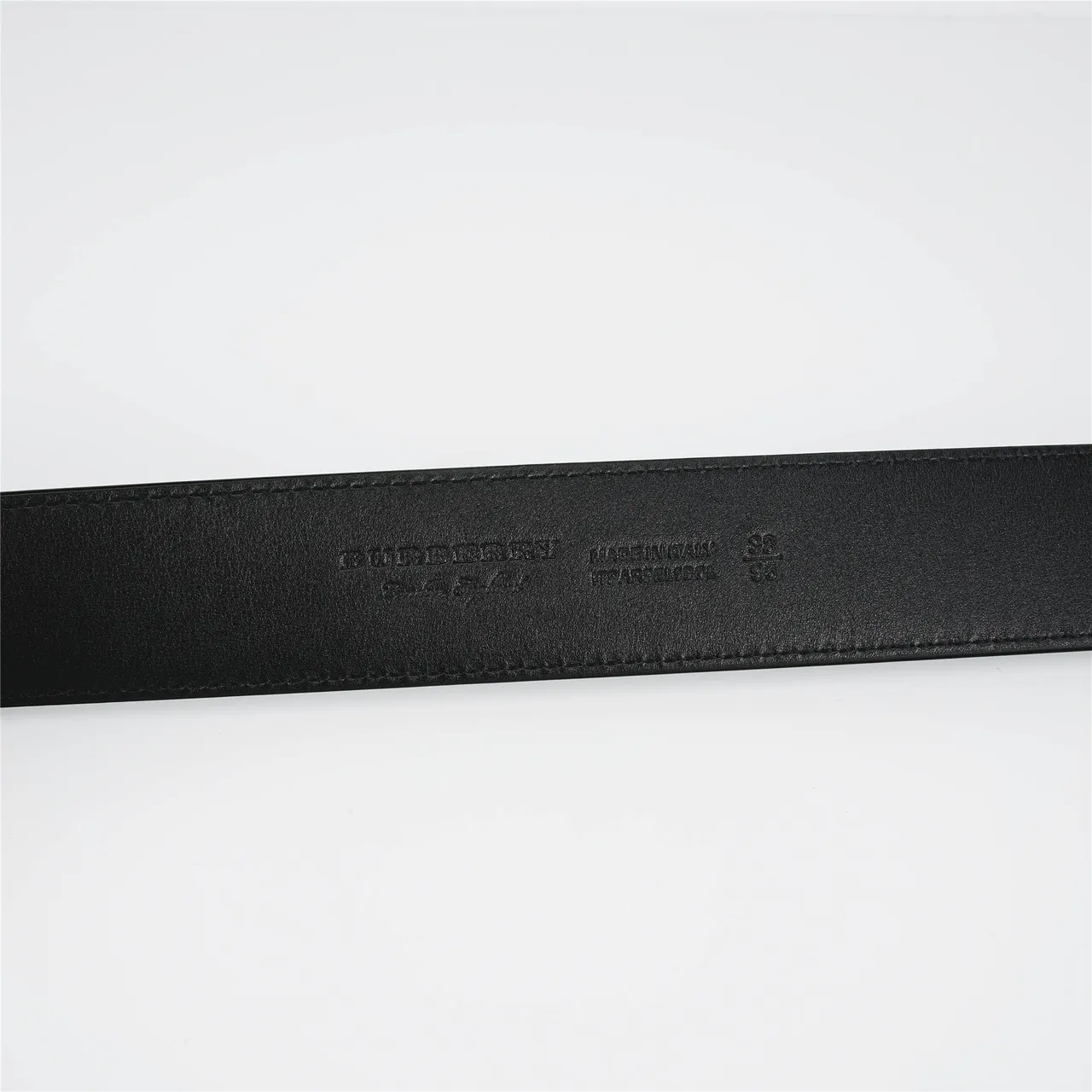Burberry Black Silver Textured Diagonal Check Pattern Leather Belt 7