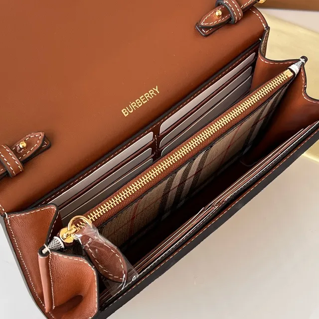 Burberry Marrom Bege Flap-Top Dois Tons Bolsa Cruzada 3