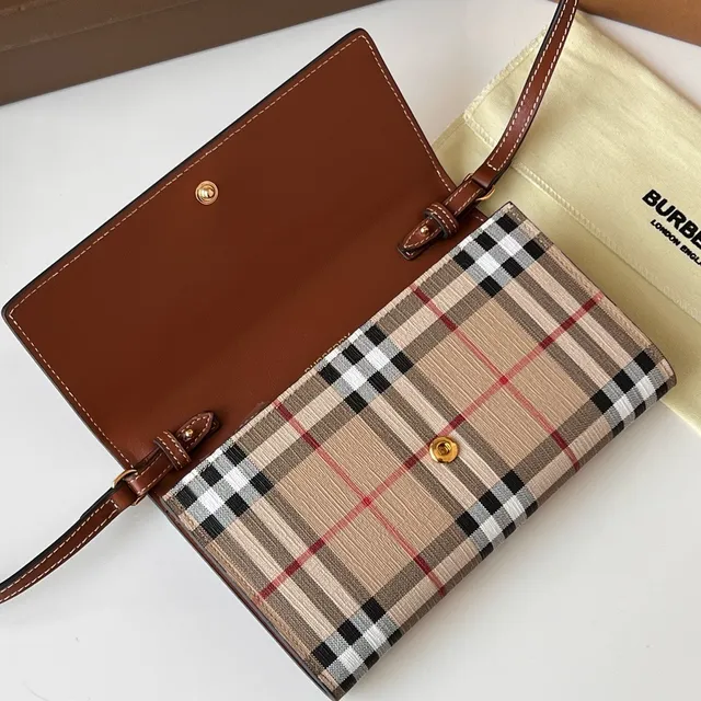 Burberry Marrom Bege Flap-Top Dois Tons Bolsa Cruzada 4