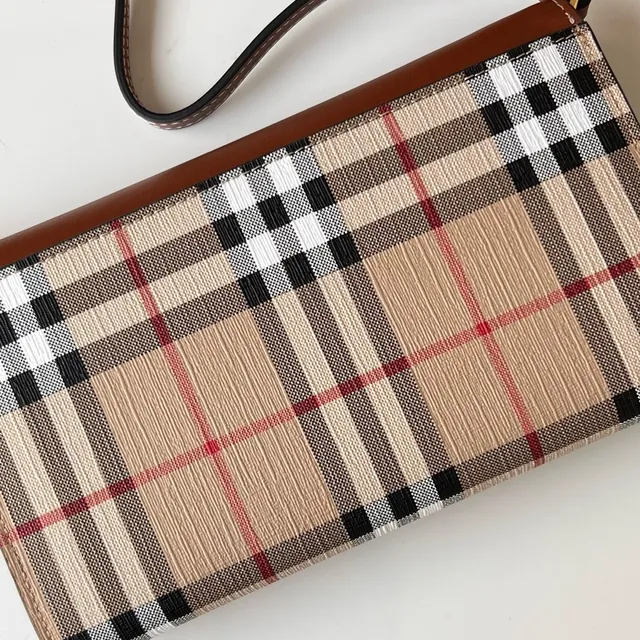 Burberry Marrom Bege Flap-Top Dois Tons Bolsa Cruzada 6