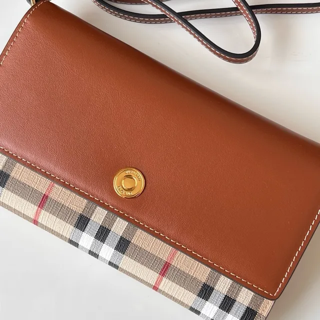Burberry Marrom Bege Flap-Top Dois Tons Bolsa Cruzada 7