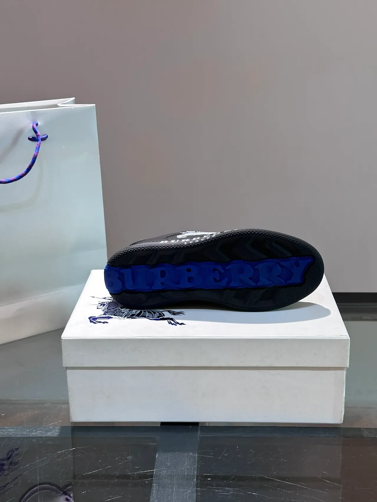 Burberry Knight Black and Royal Blue Lifestyle Sneakers 2