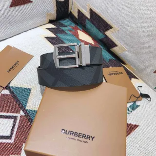 Burberry Chevalier Noir Maison Check Ceinture En Cuir