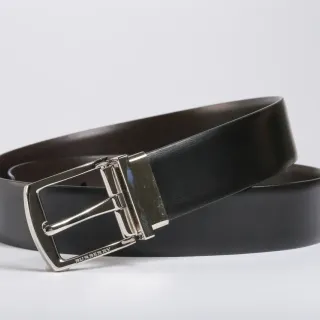 Burberry Knight Reversible Black Leather Belt