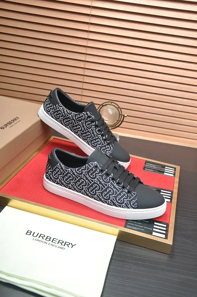 Burberry Monogram-Print Black and White Lifestyle Sneakers 3