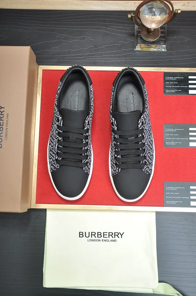 Burberry Monogram-Print Black and White Lifestyle Sneakers 4