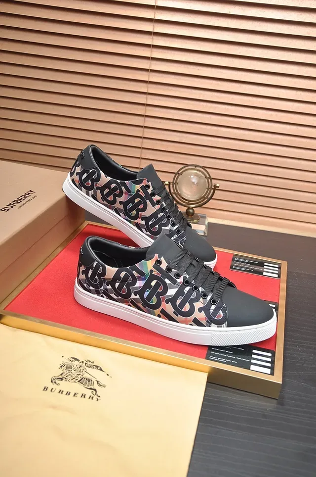 Burberry Monogram-Print Black and White Lifestyle Sneakers 3