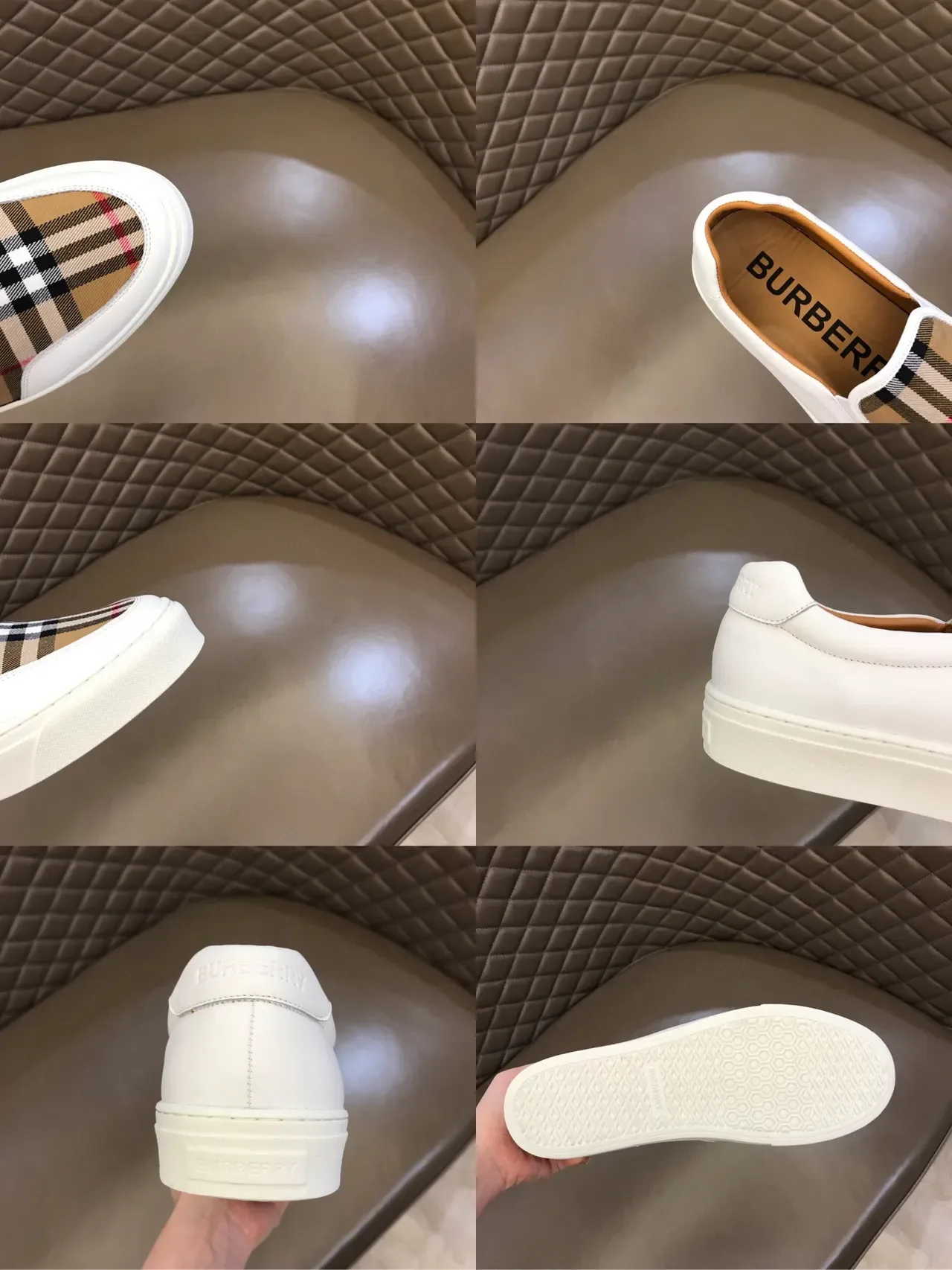 Burberry Blanco Beige Zapatos Lifestyle Slip-On con Suela de Plataforma 2