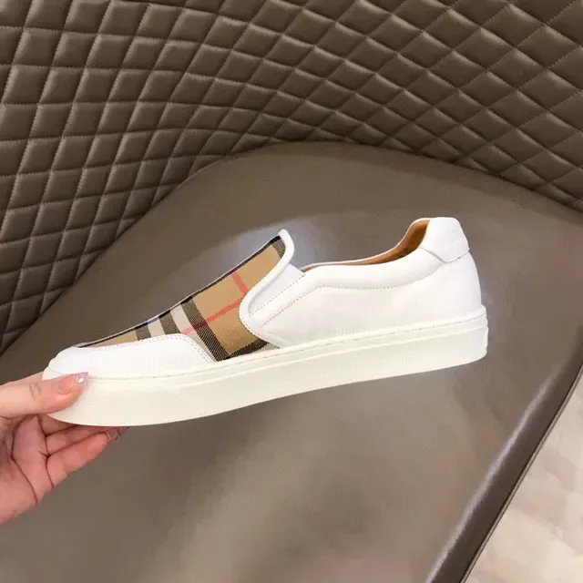 Burberry Blanco Beige Zapatos Lifestyle Slip-On con Suela de Plataforma 3