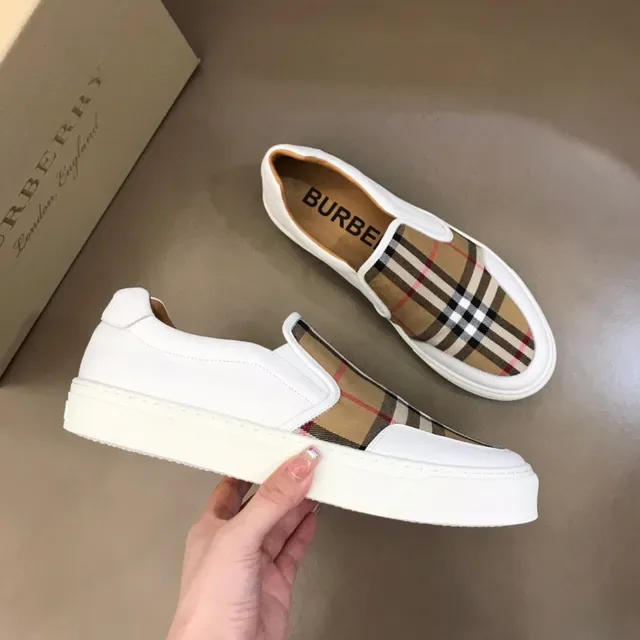 Burberry Blanco Beige Zapatos Lifestyle Slip-On con Suela de Plataforma 6