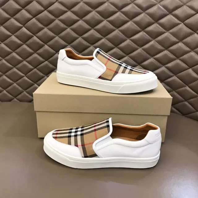 Burberry Blanco Beige Zapatos Lifestyle Slip-On con Suela de Plataforma 7