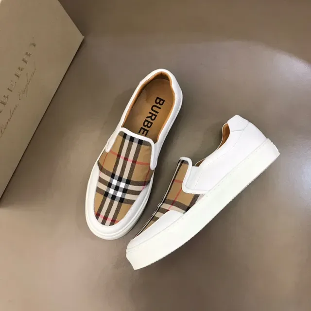 Burberry Blanco Beige Zapatos Lifestyle Slip-On con Suela de Plataforma 8