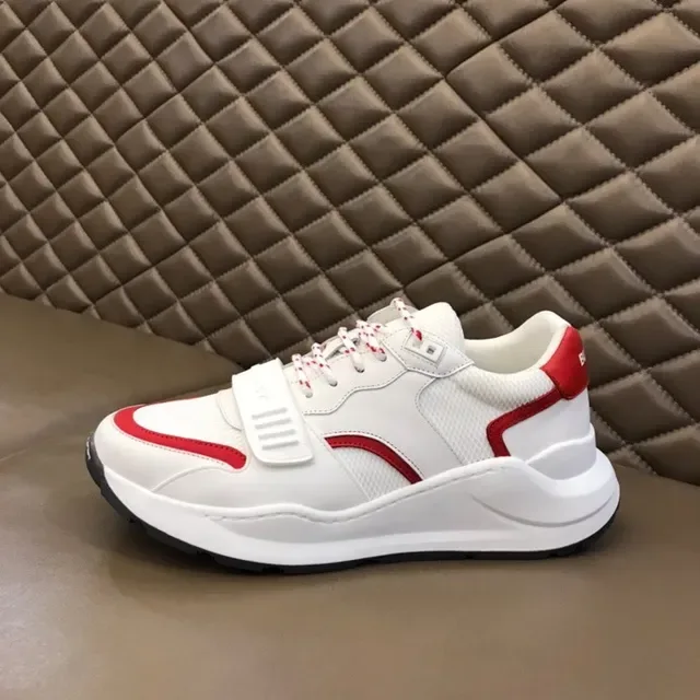 Burberry सफेद लाल चंकी सोल अपर लाइफस्टाइल स्नीकर्स 7