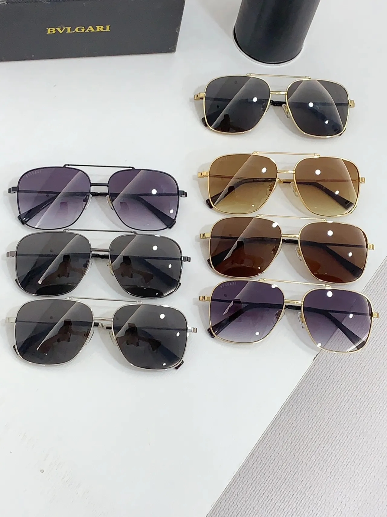 Bvlgari Aviator-Style Gold-Tone Sunglasses 3
