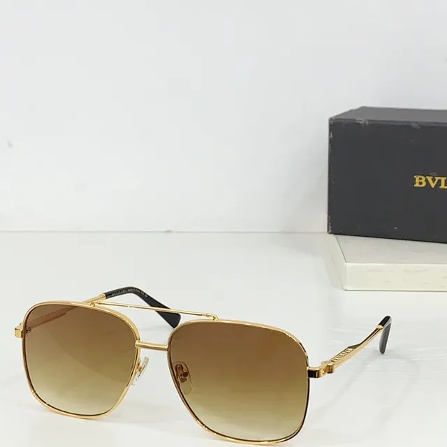 Bvlgari Aviator-Style Gold-Tone Sunglasses 7