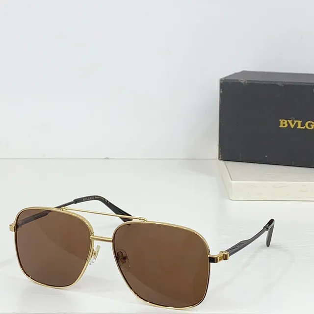 Bvlgari Aviator-Style Gold-Tone Sunglasses 8