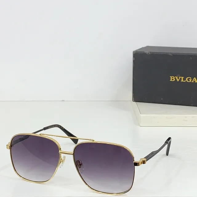 Bvlgari Aviator-Style Gold-Tone Sunglasses 9