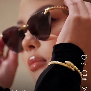 Bvlgari أسود ذهب زوايا أقواس إطار معدني رفيع نظارات شمسية