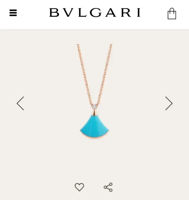 Bvlgari Divas’ Dream collar con colgante de abanico turquesa 9
