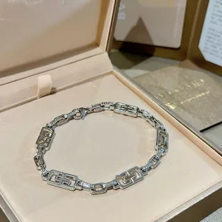 Bvlgari Gancini ज्यामितिक पेव सिल्वर-टोन कंगन