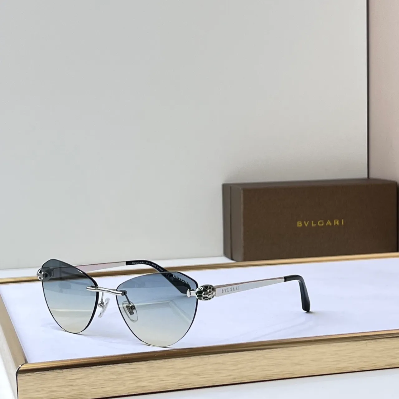 Bvlgari Lunettes Optiques Métal Noir Or Sans Monture 2