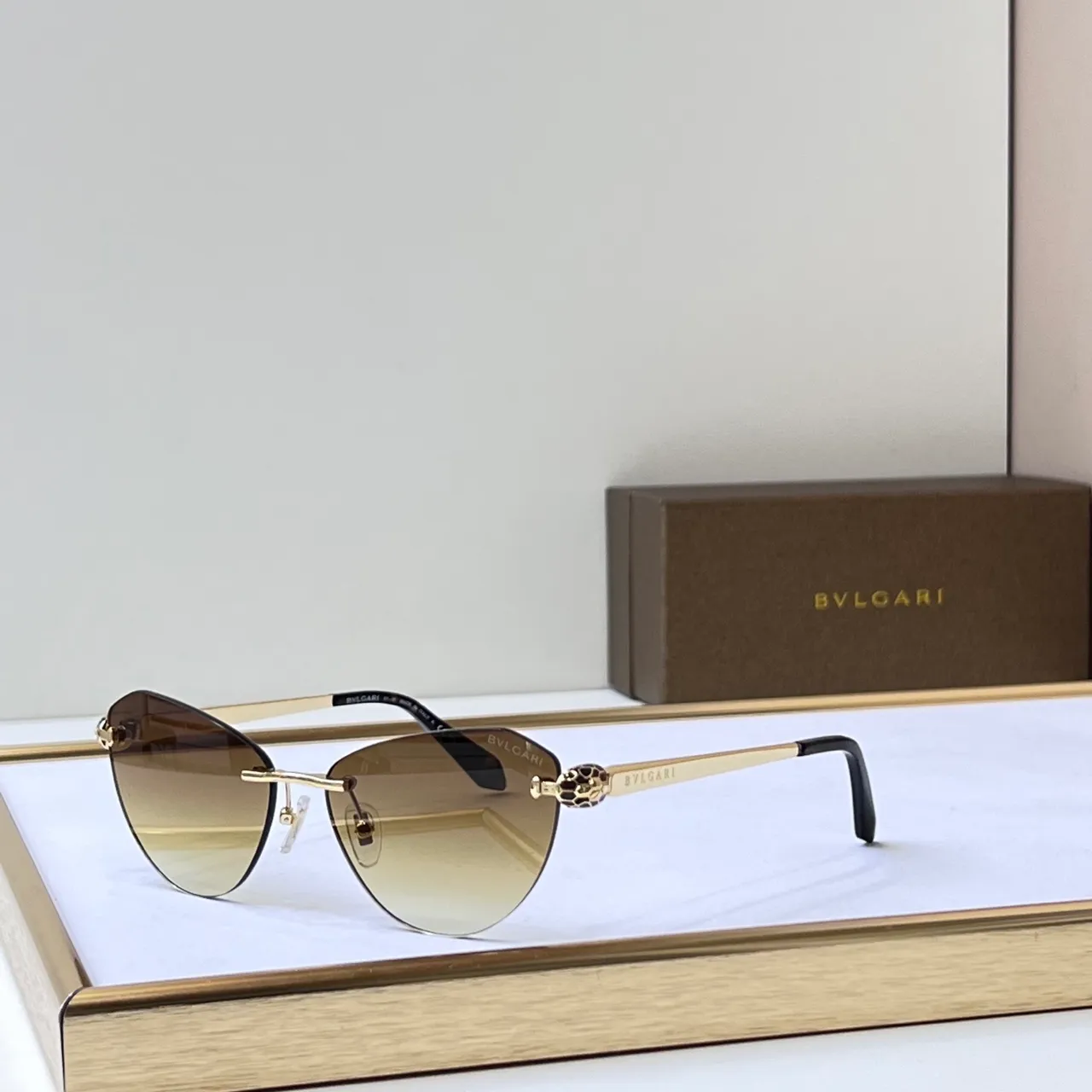 Bvlgari Lunettes Optiques Métal Noir Or Sans Monture 3