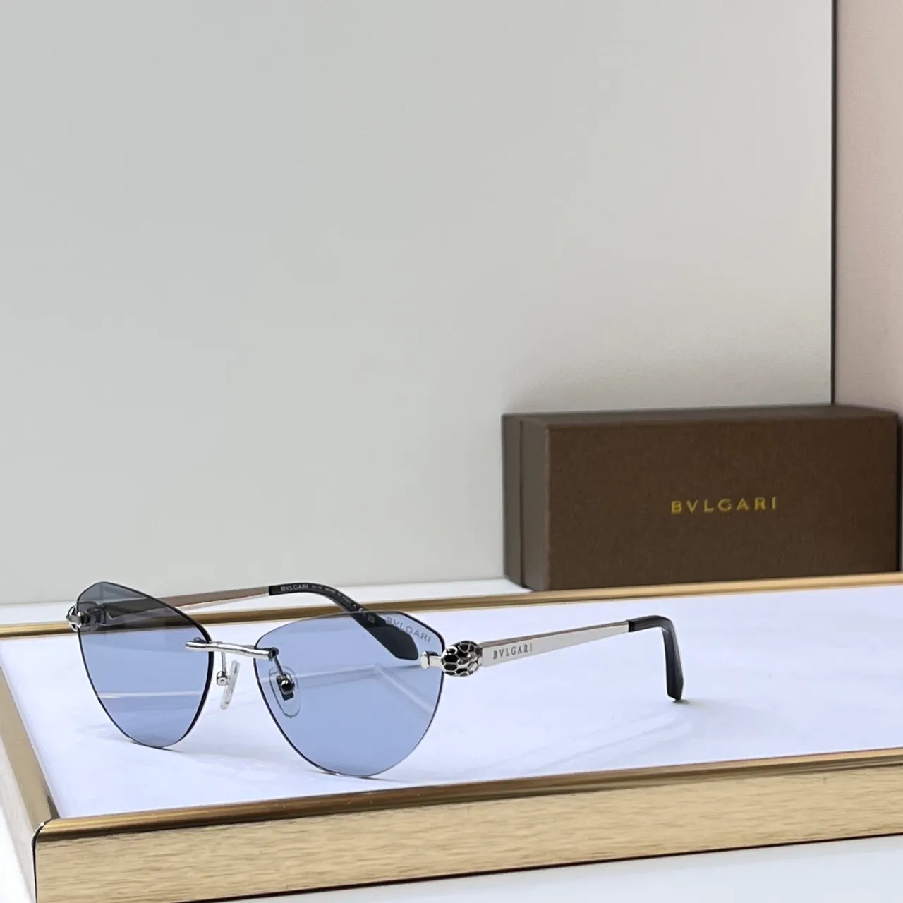 Bvlgari Lunettes Optiques Métal Noir Or Sans Monture 4