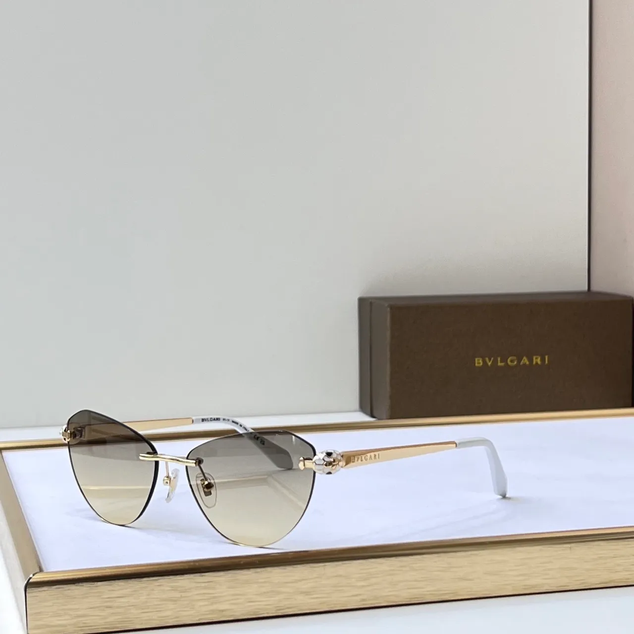 Bvlgari Lunettes Optiques Métal Noir Or Sans Monture 5