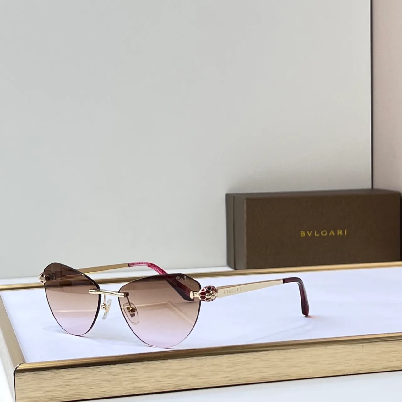 Bvlgari Lunettes Optiques Métal Noir Or Sans Monture 6