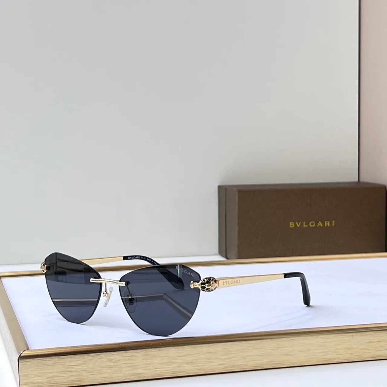 Bvlgari Lunettes Optiques Métal Noir Or Sans Monture 7