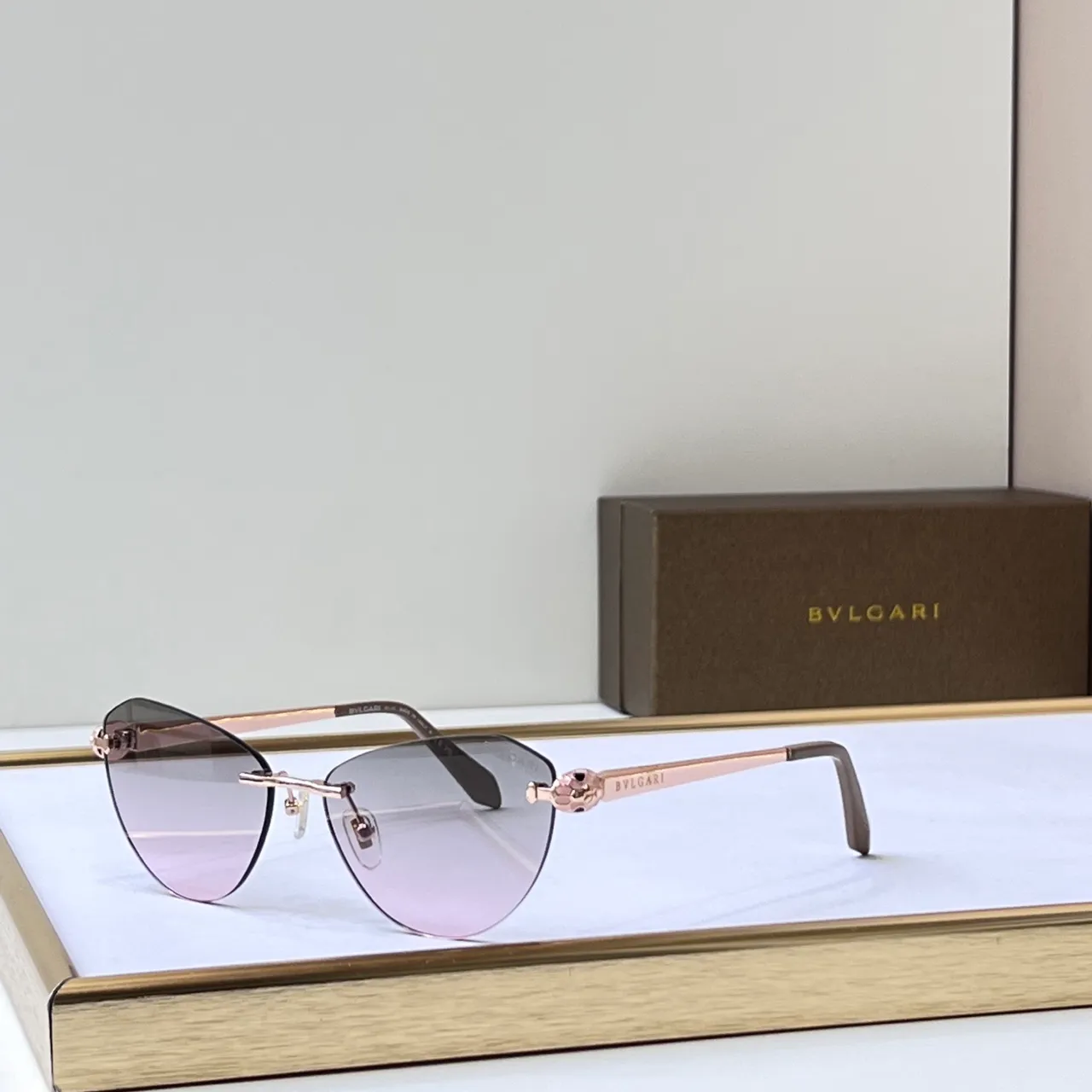 Bvlgari Lunettes Optiques Métal Noir Or Sans Monture 8