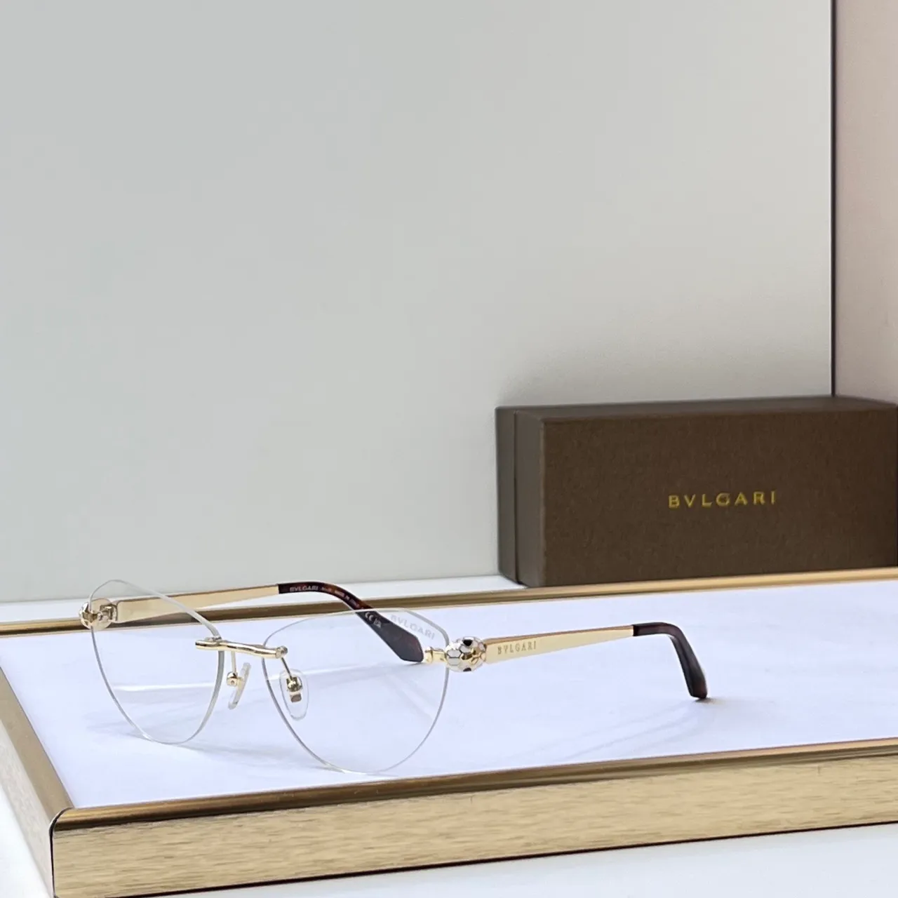 Bvlgari Lunettes Optiques Métal Noir Or Sans Monture 9
