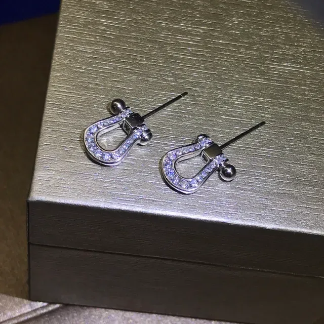 Bvlgari Horseshoe-Style Pavé Stud Earrings 4