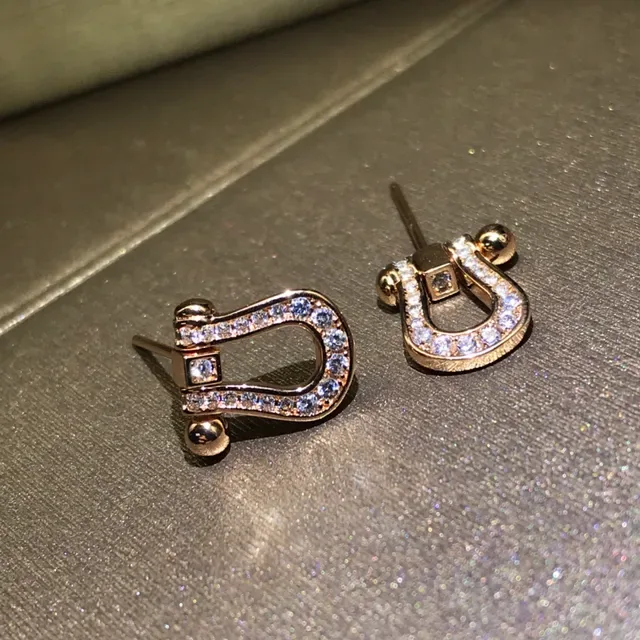 Bvlgari Horseshoe-Style Pavé Stud Earrings 5