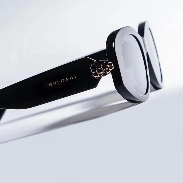 Bvlgari Serpenti Black Acetate Octagonal-Oval Sunglasses 9