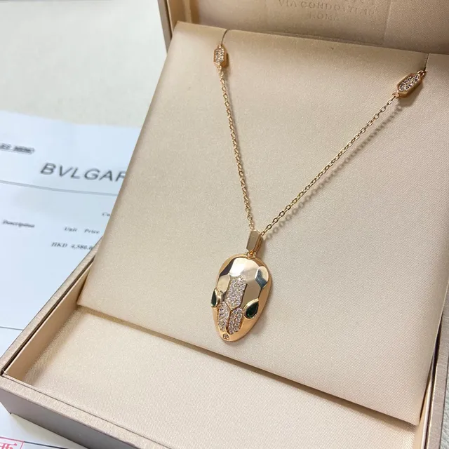 Bvlgari Serpenti Collares Pendente de Cabeça de Serpente Facetados 6