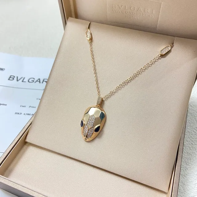 Bvlgari Serpenti Collares Pendente de Cabeça de Serpente Facetados 7