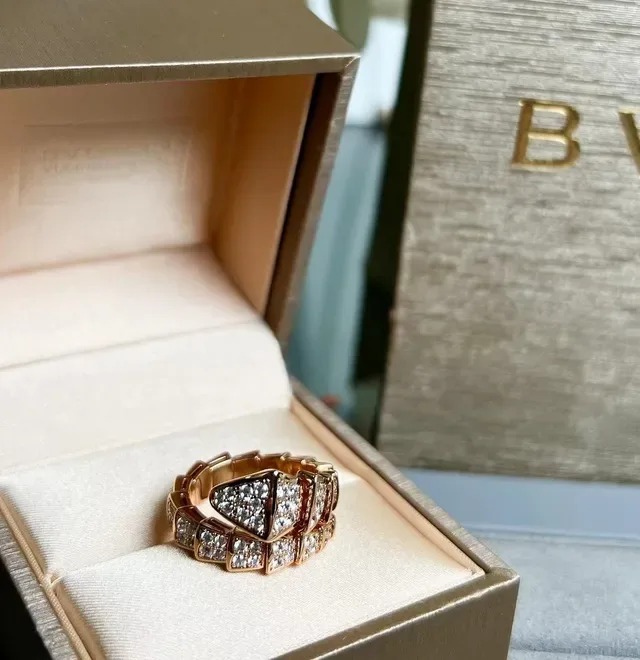 Bvlgari Serpenti Pavé Diamond Rose Gold Ring 6