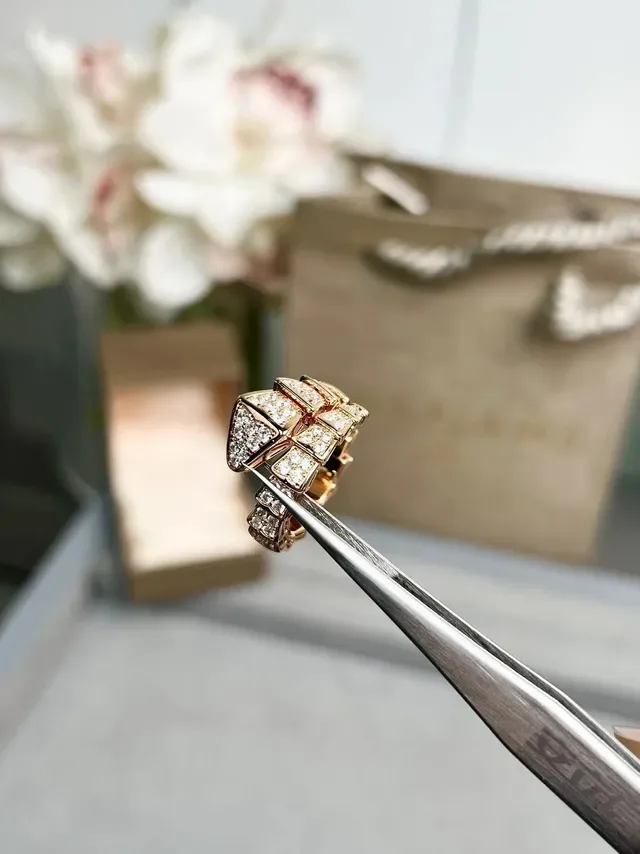 Bvlgari Serpenti Pavé Diamond Rose Gold Ring 8