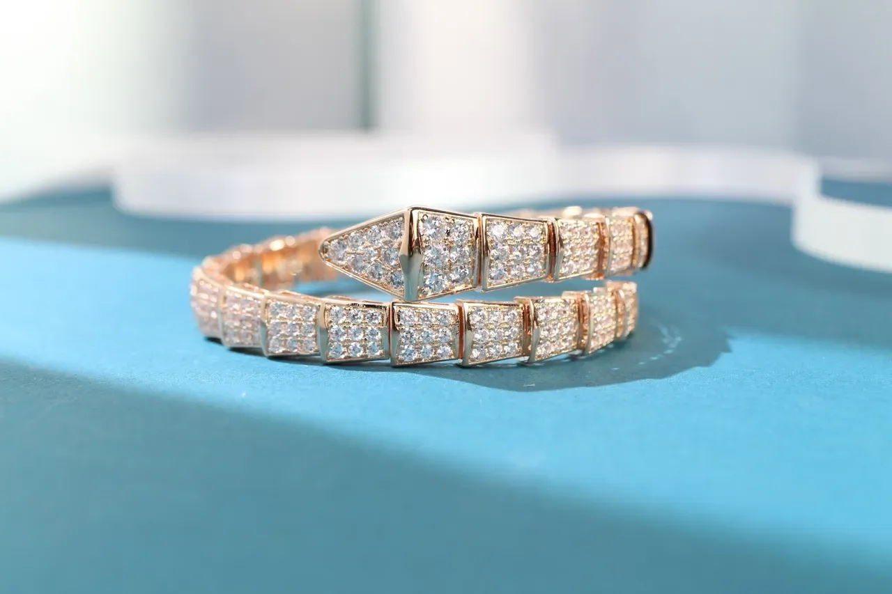 Bvlgari Silver White Coiled Serpent Pavé-Set Bracelet 5