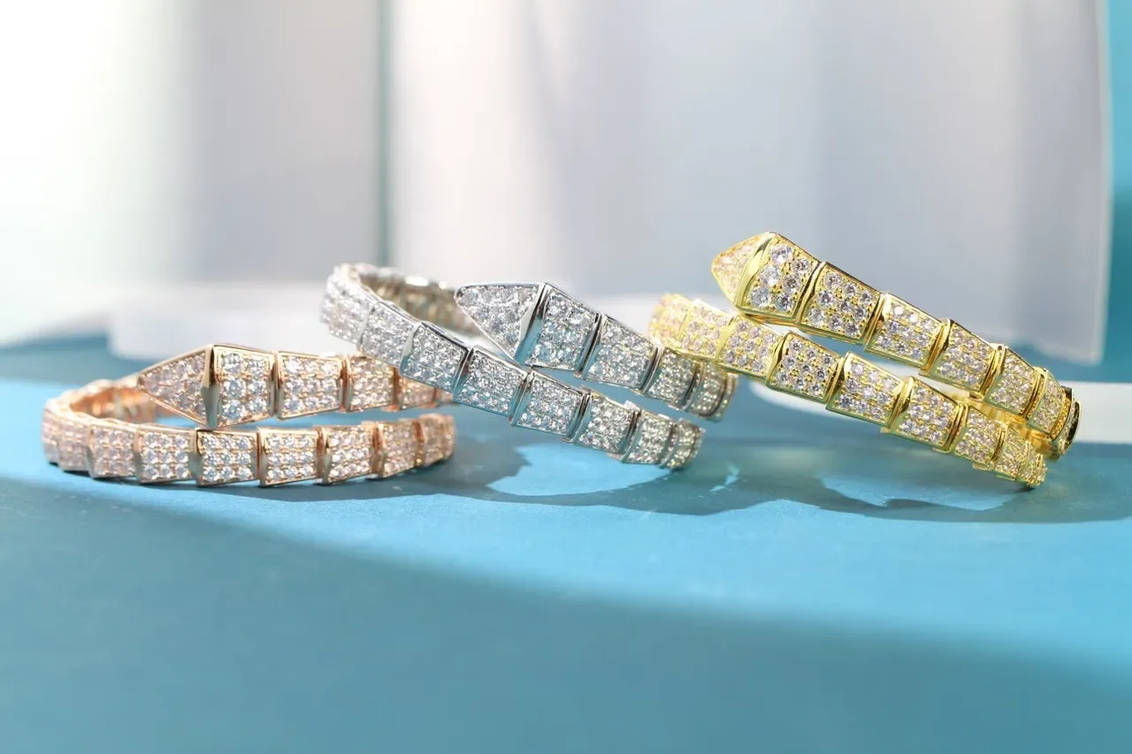 Bvlgari Silver White Coiled Serpent Pavé-Set Bracelet 6