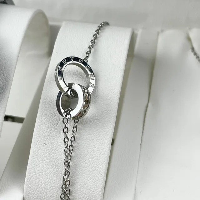 Cartier Ballon Bleu Pink Silver Round Case Crown Guard Necklace 7