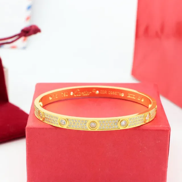 Cartier Gold Silver Rigid Bangle Pavé-Set Bracelet 4