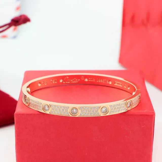Cartier Gold Silver Rigid Bangle Pavé-Set Bracelet 6