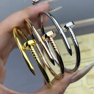 Cartier Juste un Clou Gold Silver Nail-Head Motif Polished Metal Bracelet