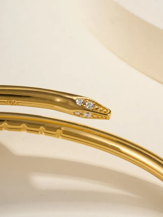 Cartier Juste un Clou Pulsera Bangle de Oro y Plata Delgado Circular con Piedras Pavé-Set 9