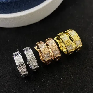 Cartier Juste un Clou Pavé Screw Motif Hoop Earrings