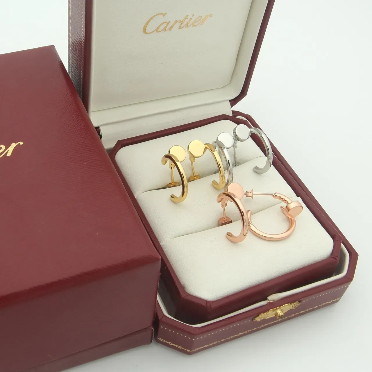Cartier Juste un Clou Polished Silver C-Shaped Hoop Earrings 2