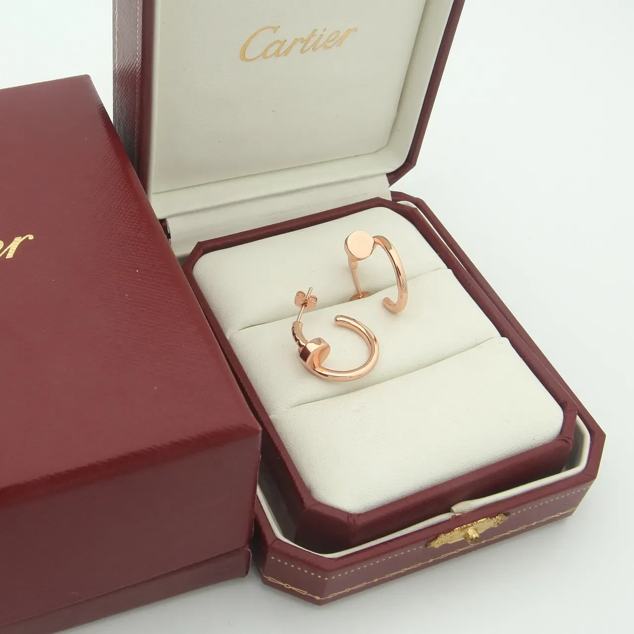 Cartier Juste un Clou Polished Silver C-Shaped Hoop Earrings 4